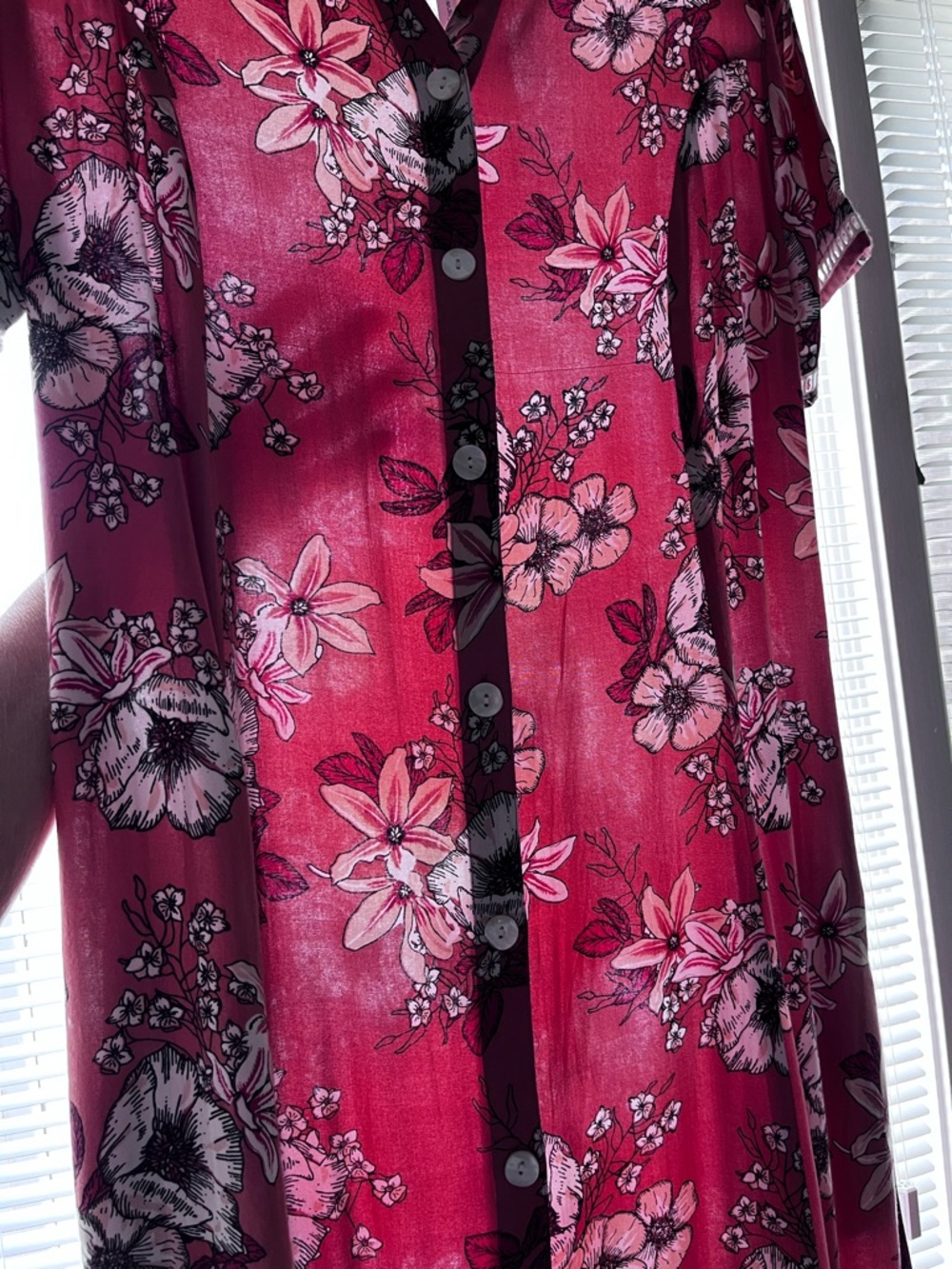 NWT Lightweight Floral Print Midi Dress Sz L - Picture 11 of 13